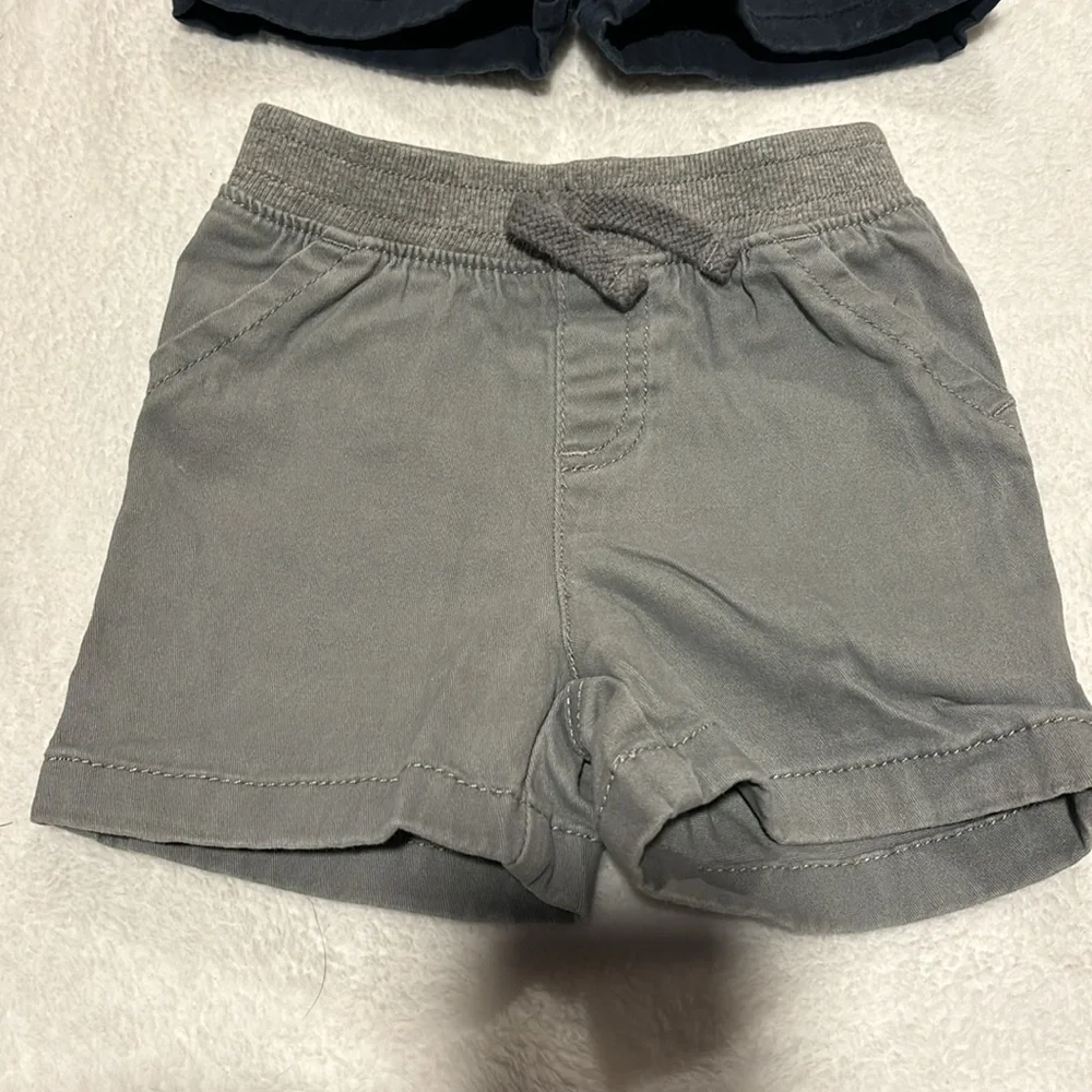 Jumping beans shorts size 12 months- navy and gray with string tie in front